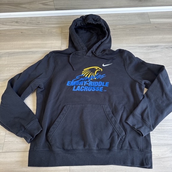Embry Riddle Eagles Lacrosse Nike Women's Large Hoodie Sweatshirt Black - Picture 1 of 9
